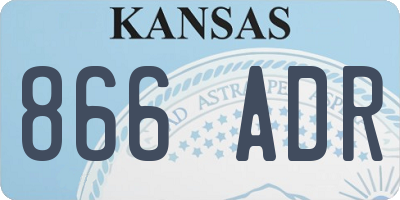 KS license plate 866ADR