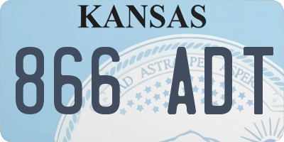 KS license plate 866ADT