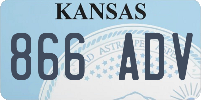 KS license plate 866ADV
