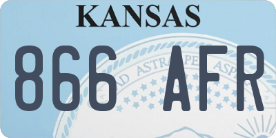 KS license plate 866AFR