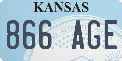 KS license plate 866AGE