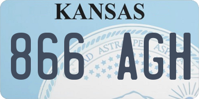 KS license plate 866AGH