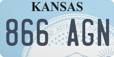 KS license plate 866AGN
