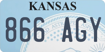 KS license plate 866AGY