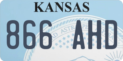 KS license plate 866AHD