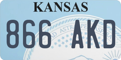 KS license plate 866AKD