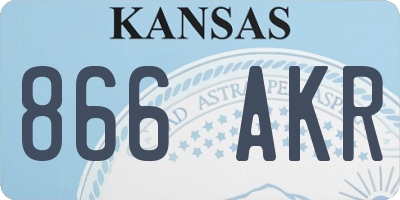 KS license plate 866AKR