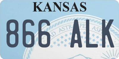 KS license plate 866ALK