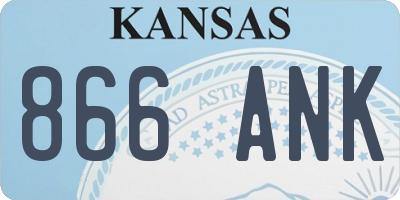 KS license plate 866ANK