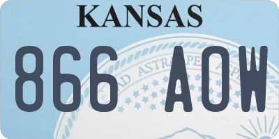 KS license plate 866AOW