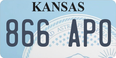 KS license plate 866APO