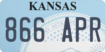 KS license plate 866APR