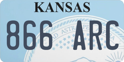 KS license plate 866ARC