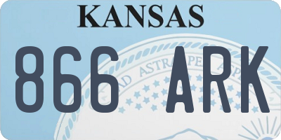 KS license plate 866ARK