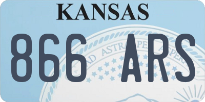 KS license plate 866ARS