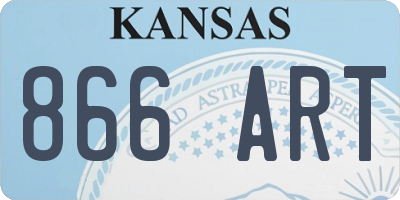 KS license plate 866ART