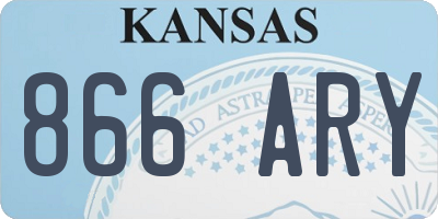 KS license plate 866ARY