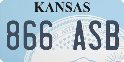 KS license plate 866ASB