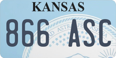 KS license plate 866ASC
