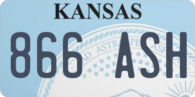 KS license plate 866ASH
