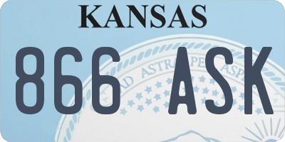 KS license plate 866ASK