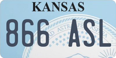 KS license plate 866ASL