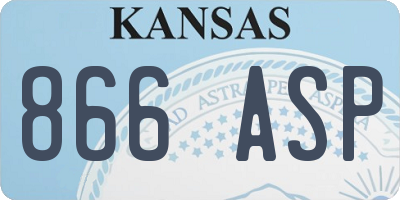 KS license plate 866ASP