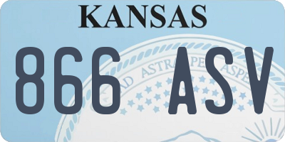 KS license plate 866ASV