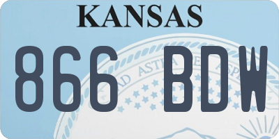 KS license plate 866BDW