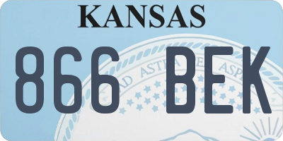 KS license plate 866BEK