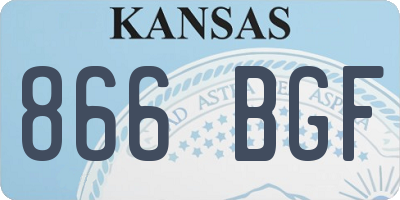 KS license plate 866BGF