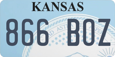 KS license plate 866BOZ
