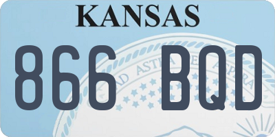 KS license plate 866BQD