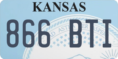 KS license plate 866BTI
