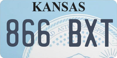 KS license plate 866BXT