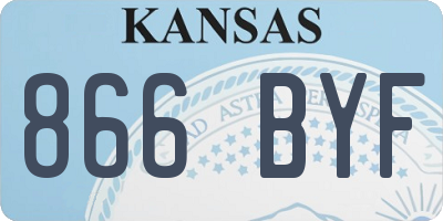 KS license plate 866BYF