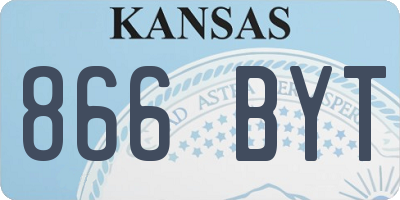 KS license plate 866BYT