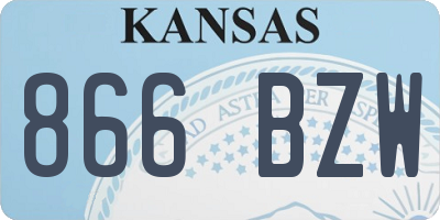 KS license plate 866BZW