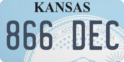 KS license plate 866DEC