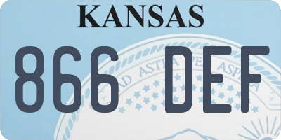 KS license plate 866DEF