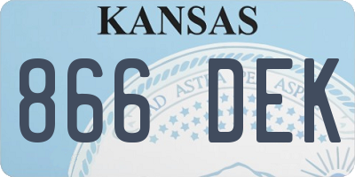 KS license plate 866DEK