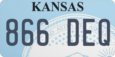 KS license plate 866DEQ