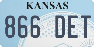 KS license plate 866DET