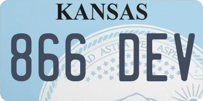 KS license plate 866DEV