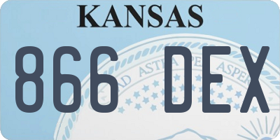 KS license plate 866DEX