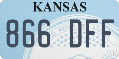 KS license plate 866DFF