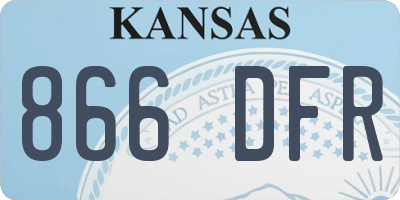 KS license plate 866DFR