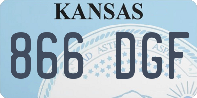 KS license plate 866DGF