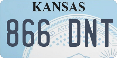 KS license plate 866DNT
