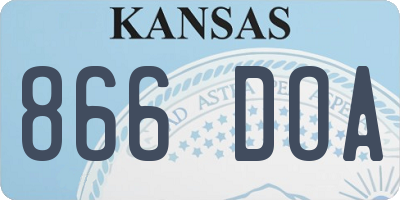 KS license plate 866DOA